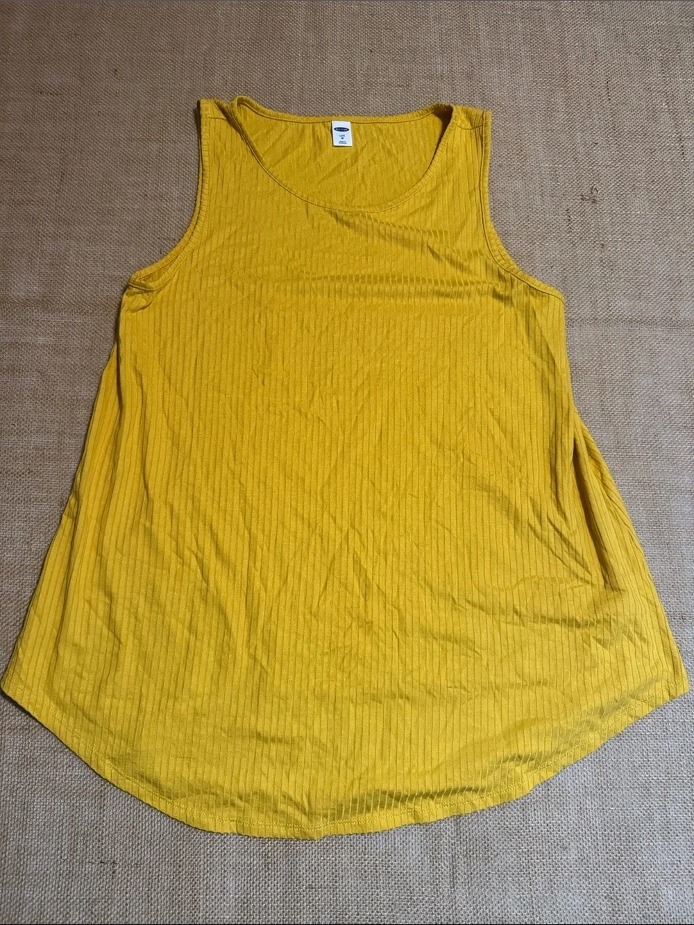 Mustard Ribbed Sleeveless Tank Top - Unbranded